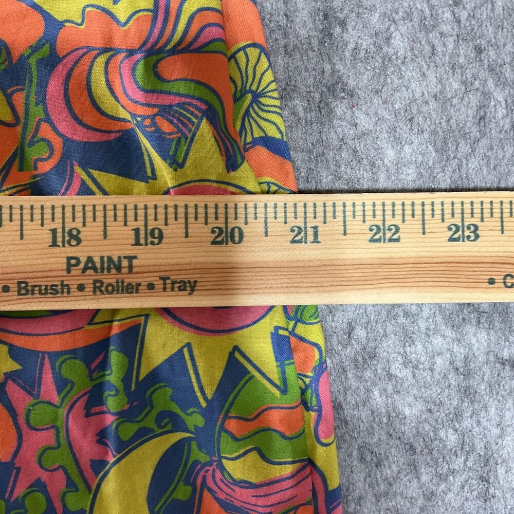 Psychedelic Skirt Womens XL Multicolor Space Mushroom Print Boho Mini Handmade - Picture 7 of 11
